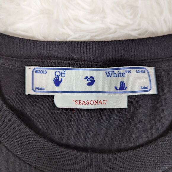 Off-White Scribble Diag Slim Tee Black White XXL Virgil Abloh Streetwear - Picture 4 of 13